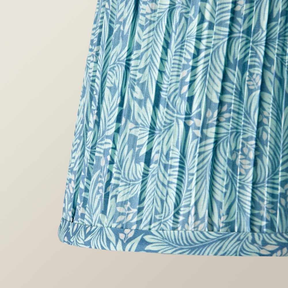 LSE - Blue Alba Small William Morris Inspired Tapered Floral Print Easy Fit Shade - Luminosity Designs Ltd