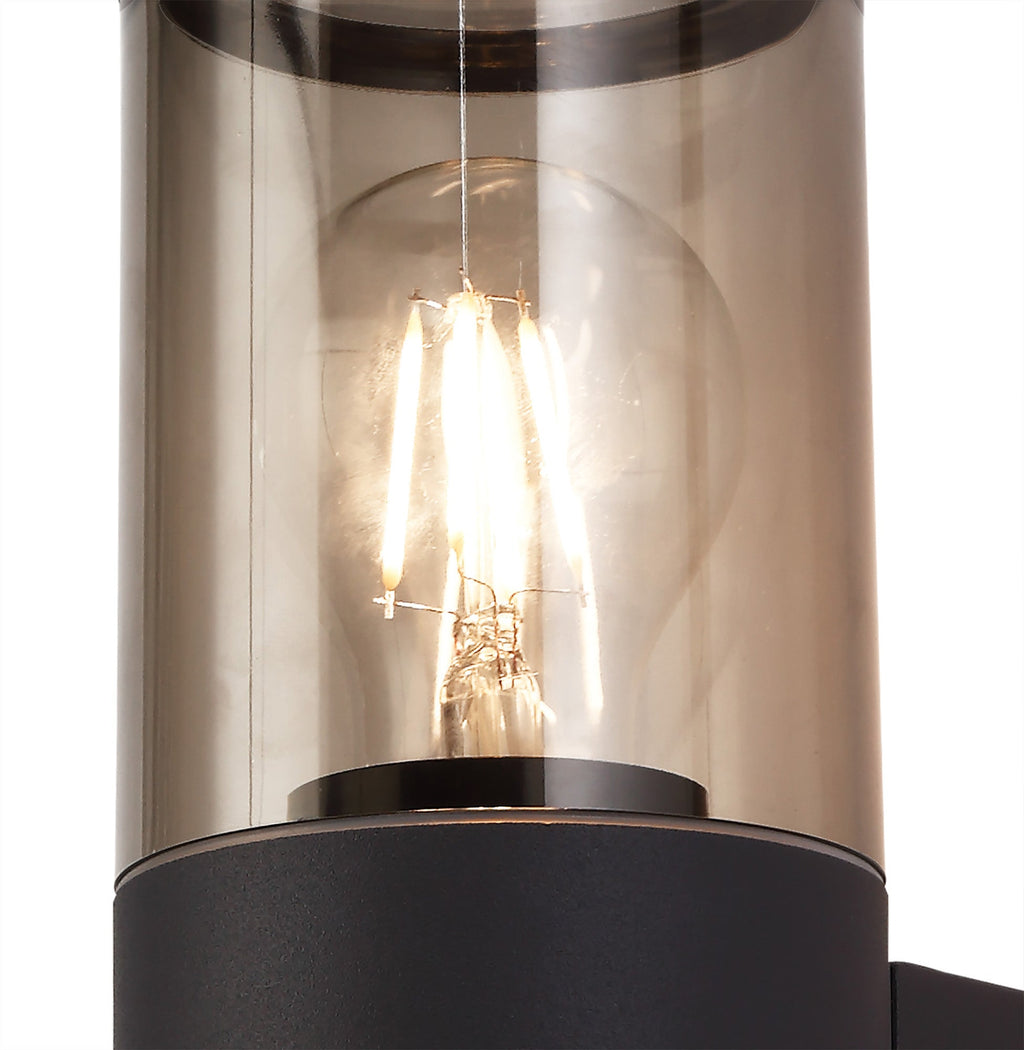 Luminosity Designs Ltd - Boardwalk Wall Lamp 1 x E27, IP54, Anthracite/Smoked - Luminosity Designs Ltd