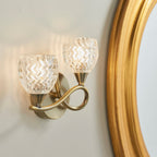 Endon - Boyer 2 Light Semi Flush Wall Light Fitting with Cut Glass Shades - Luminosity Designs Ltd