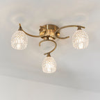 Endon - Boyer 3 Light Semi Flush Ceiling Fitting with Cut Glass Shades - Luminosity Designs Ltd