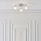 Endon - Boyer 3 Light Semi Flush Ceiling Fitting with Cut Glass Shades - Luminosity Designs Ltd