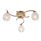 Endon - Boyer 3 Light Semi Flush Ceiling Fitting with Cut Glass Shades - Luminosity Designs Ltd