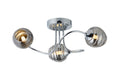 Deco - Bramley 45cm Flush Ceiling Light, 3 x G9, Polished Chrome/Smoke Glass - Luminosity Designs Ltd