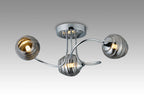 Deco - Bramley 45cm Flush Ceiling Light, 3 x G9, Polished Chrome/Smoke Glass - Luminosity Designs Ltd