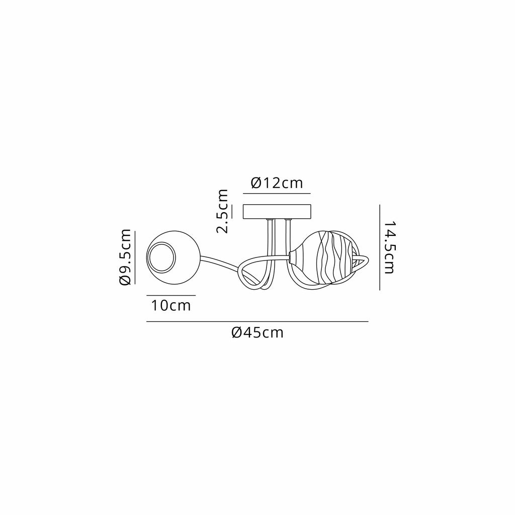 Deco - Bramley 45cm Flush Ceiling Light, 3 x G9, Polished Chrome/Smoke Glass - Luminosity Designs Ltd