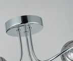 Bramley 45cm Flush Ceiling Light, 3 x G9, Polished Chrome/Smoke Glass