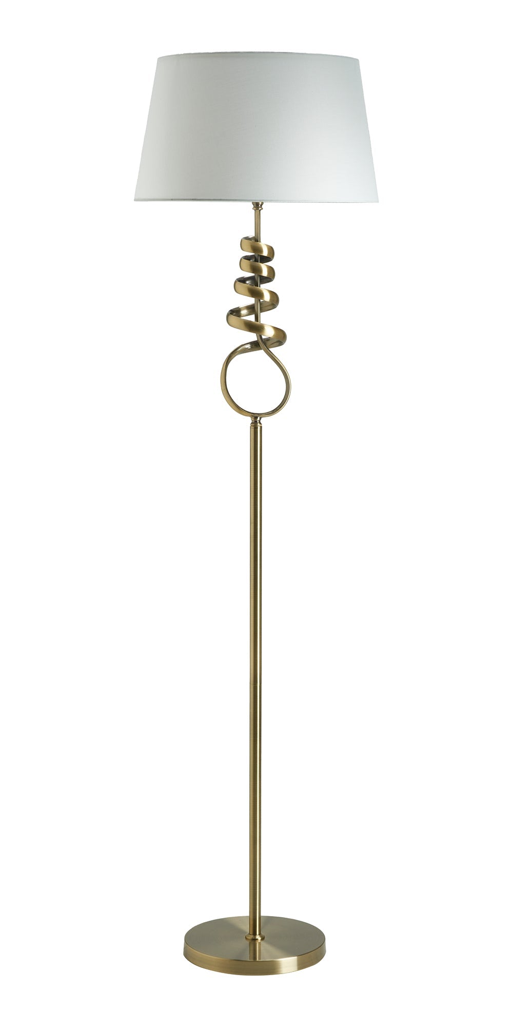 Oaks Lighting - Brampton Spiral Artistic Floor Lamp Complete with Shade, 1x E27 - Luminosity Designs Ltd