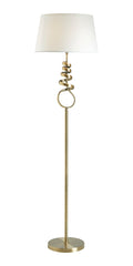 Oaks Lighting - Brampton Spiral Artistic Floor Lamp Complete with Shade, 1x E27 - Luminosity Designs Ltd
