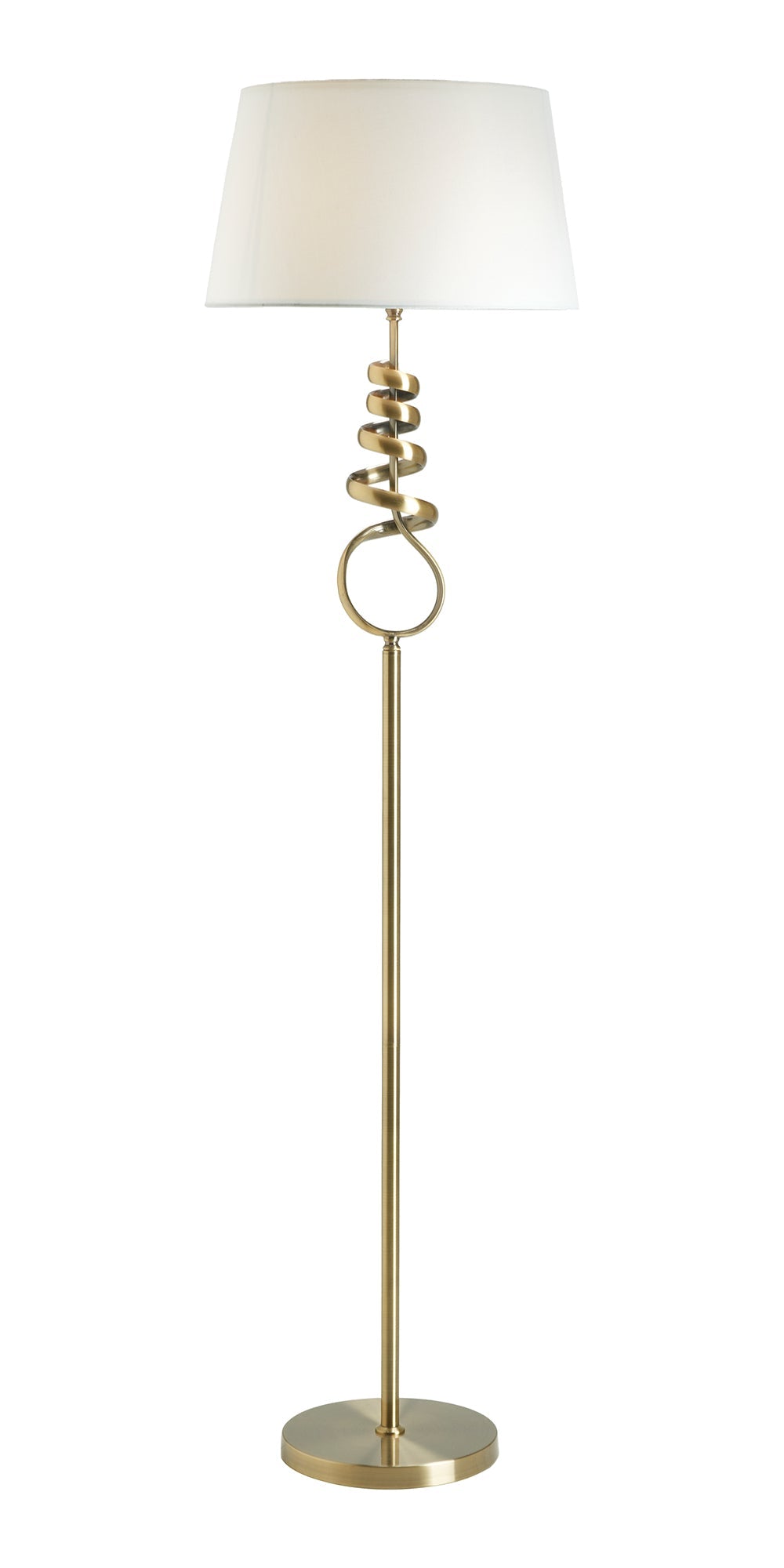 Oaks Lighting - Brampton Spiral Artistic Floor Lamp Complete with Shade, 1x E27 - Luminosity Designs Ltd