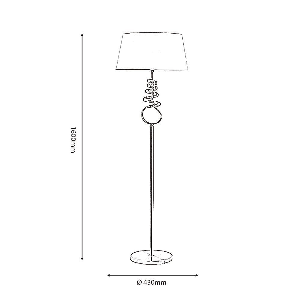 Oaks Lighting - Brampton Spiral Artistic Floor Lamp Complete with Shade, 1x E27 - Luminosity Designs Ltd