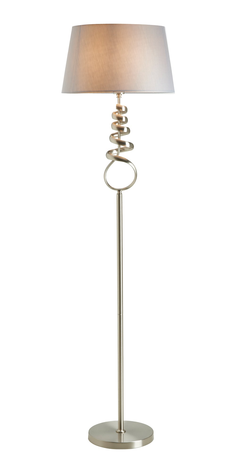 Oaks Lighting - Brampton Spiral Artistic Floor Lamp Complete with Shade, 1x E27 - Luminosity Designs Ltd