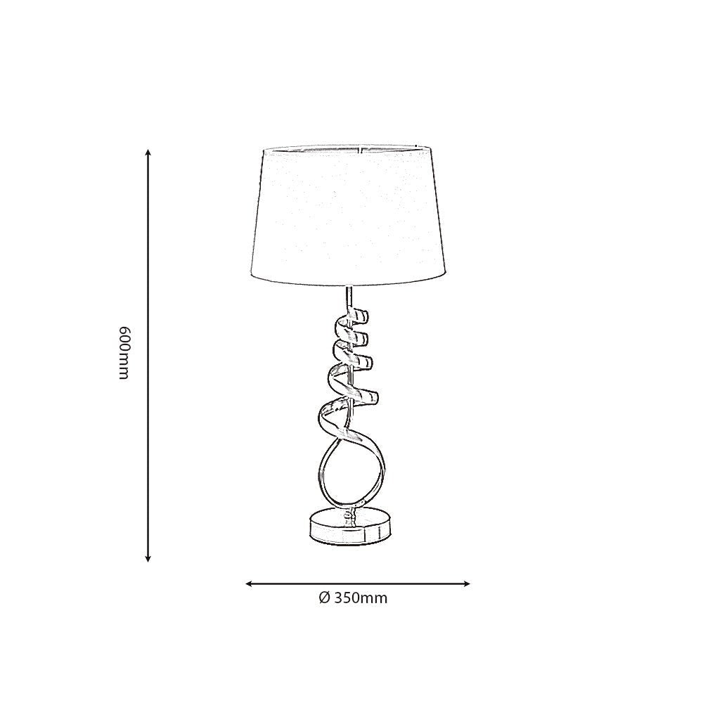 Oaks Lighting - Brampton Spiral Artistic Table Lamp Complete with Shade, 1x E27 - Luminosity Designs Ltd