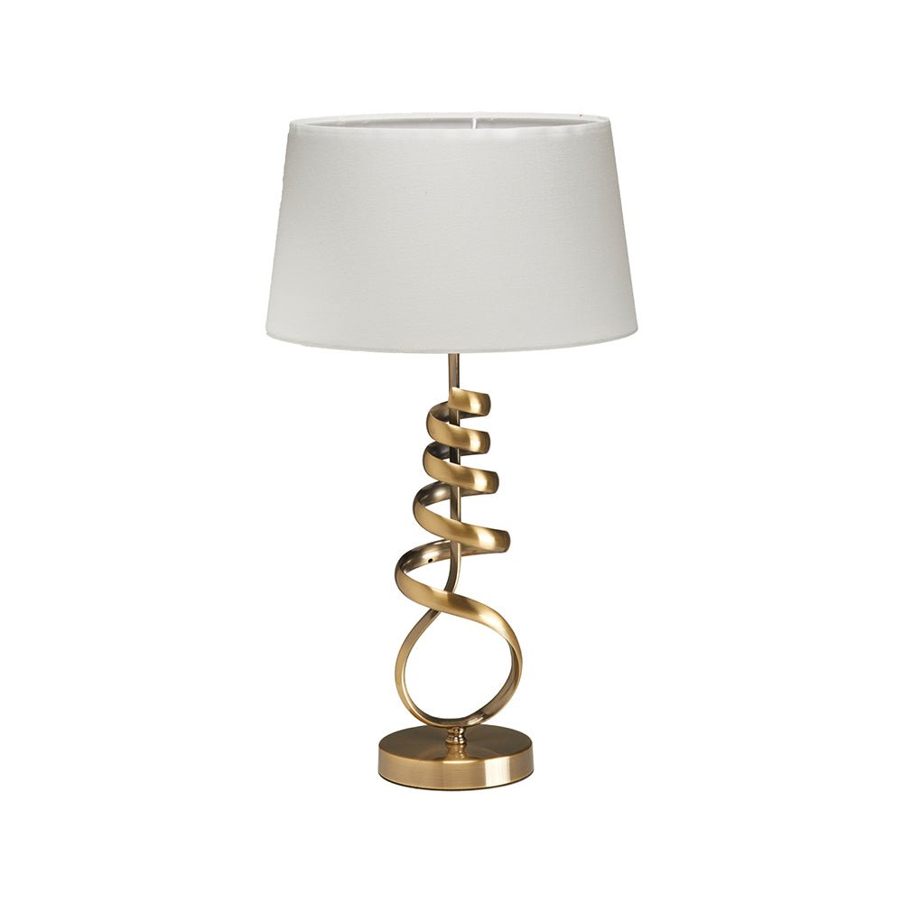 Oaks Lighting - Brampton Spiral Artistic Table Lamp Complete with Shade, 1x E27 - Luminosity Designs Ltd