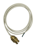 Luminosity Designs - Brass BC Switched Lampholder Pre Wired with 3m Flex (Half Inch) - Luminosity Designs Ltd