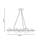 Broadwood 5 Light Pendant Bar Fitting With Black Framework and Smoke Glass Bubbles, (Oaks 3176/5 br) - Luminosity Designs Ltd