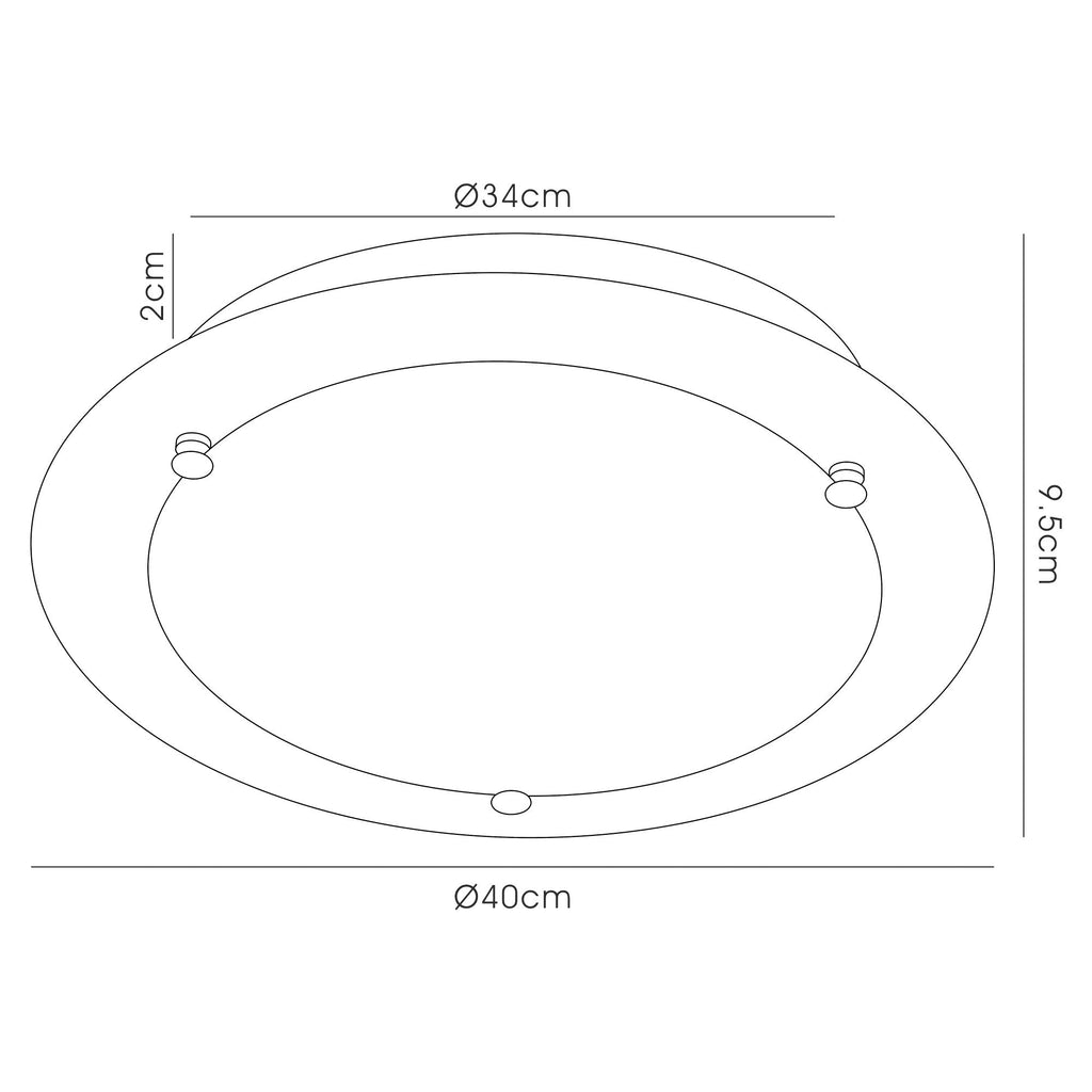 Deco - Brooklyn Round Flush Ceiling Light - Luminosity Designs Ltd