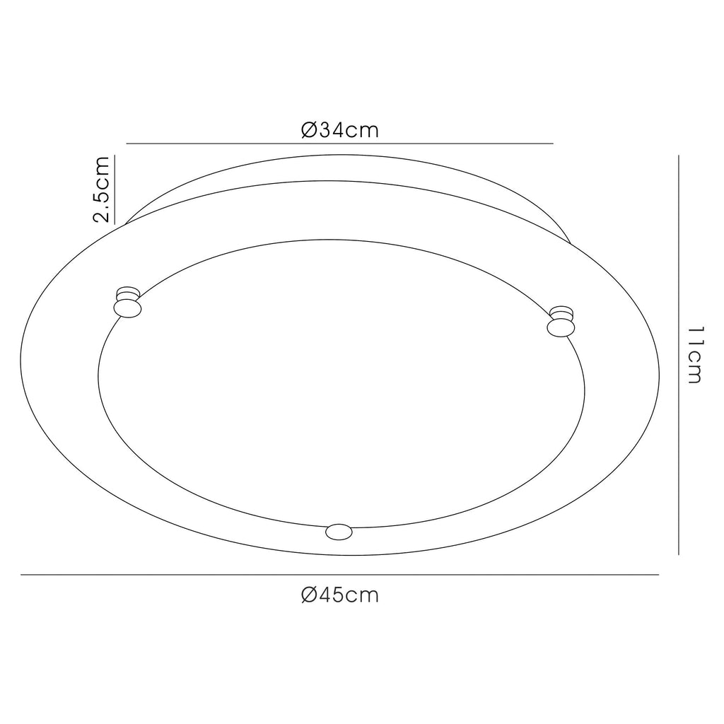 Deco - Brooklyn Round Flush Ceiling Light - Luminosity Designs Ltd