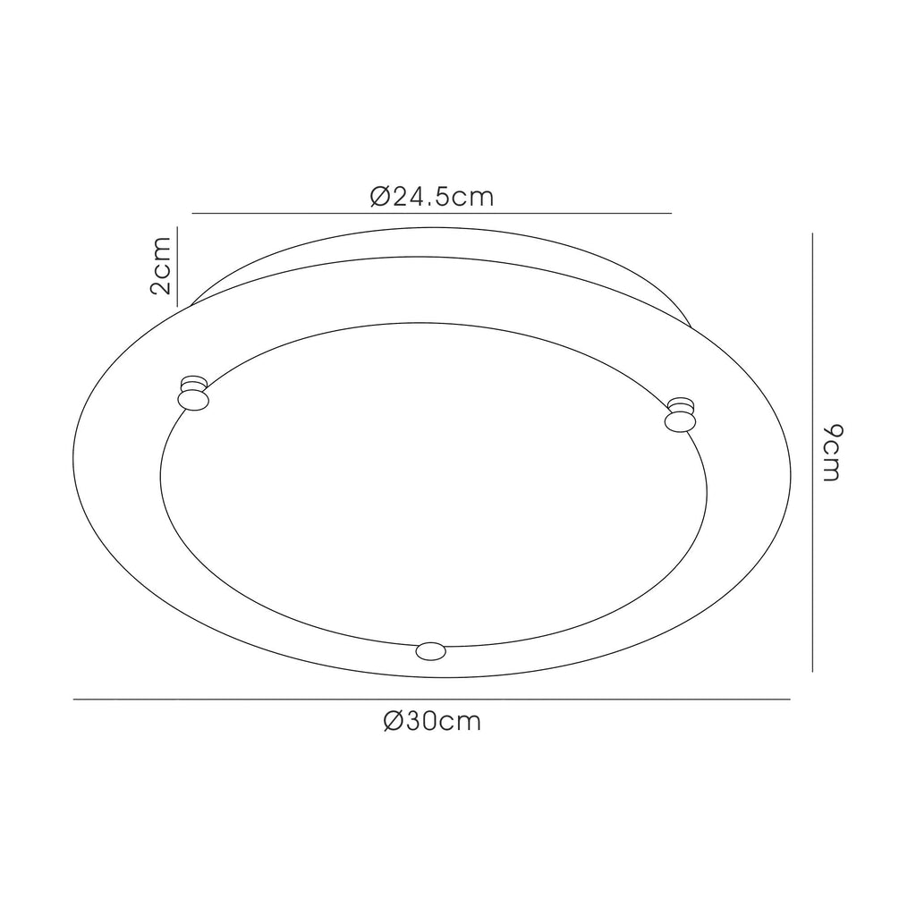 Deco - Brooklyn Round Flush Ceiling Light - Luminosity Designs Ltd