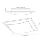 Deco - Brooklyn Square Flush Ceiling Light - Luminosity Designs Ltd