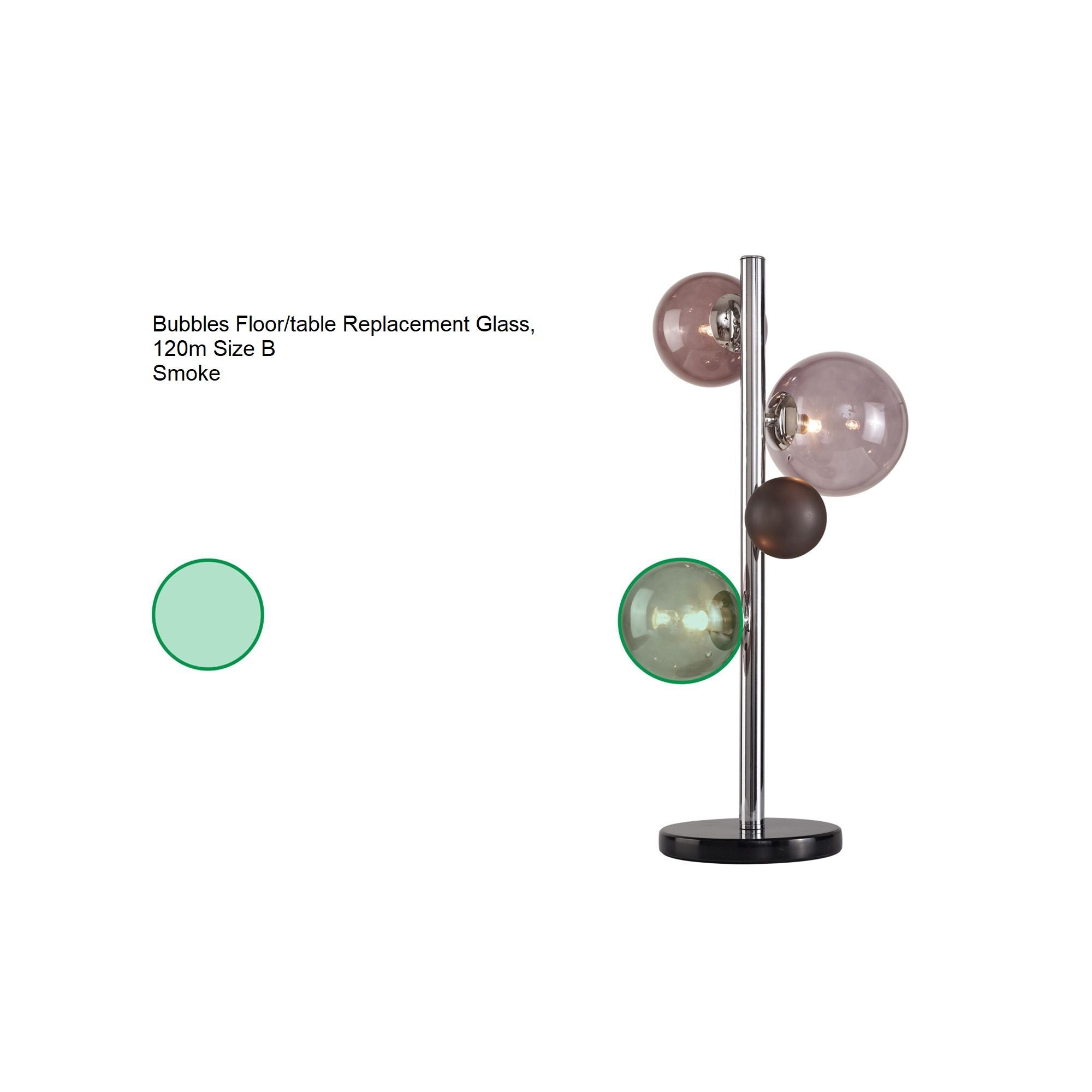 Luminosity Designs Ltd - Bubbles Screw On Replacement Glass for G9 Fitting - Size B, 12cm Diameter - Luminosity Designs Ltd