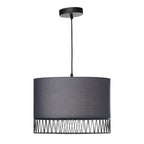 Oaks Lighting - Burbank Pendant with Shade and Wire Detailing, 1 x E27 - Luminosity Designs Ltd