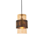 Metal and Glass Vintage Akari Industrial Style Pendant Light, 1x E27