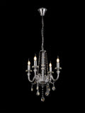 Luminosity Designs - Camelot 46cm Chandelier Pendant, 4 Light E14, Polished Chrome/Clear Glass/Crystal - Luminosity Designs Ltd