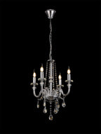 Luminosity Designs - Camelot 46cm Chandelier Pendant, 4 Light E14, Polished Chrome/Clear Glass/Crystal - Luminosity Designs Ltd