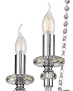 Luminosity Designs - Camelot 46cm Chandelier Pendant, 4 Light E14, Polished Chrome/Clear Glass/Crystal - Luminosity Designs Ltd