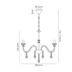 Luminosity Designs - Camelot 65cm Chandelier Pendant, 6 Light E14, Polished Chrome/Clear Glass/Crystal - Luminosity Designs Ltd