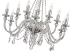 Luminosity Designs - Camelot 81cm Chandelier Pendant, 12 Light E14, Polished Chrome/Clear Glass/Crystal - Luminosity Designs Ltd