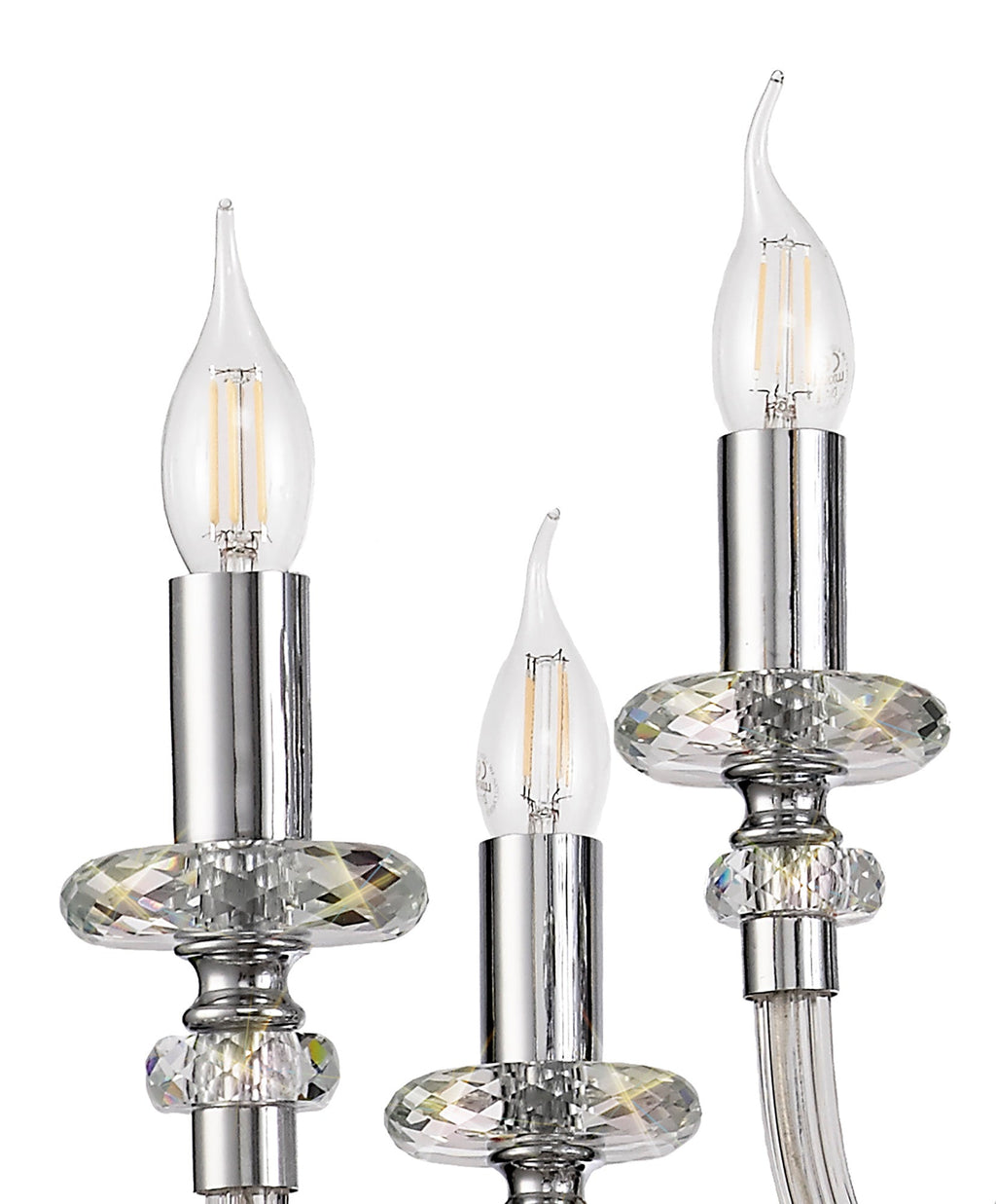 Luminosity Designs - Camelot 81cm Chandelier Pendant, 12 Light E14, Polished Chrome/Clear Glass/Crystal - Luminosity Designs Ltd