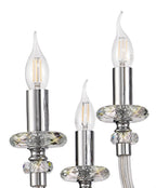 Luminosity Designs - Camelot 81cm Chandelier Pendant, 12 Light E14, Polished Chrome/Clear Glass/Crystal - Luminosity Designs Ltd