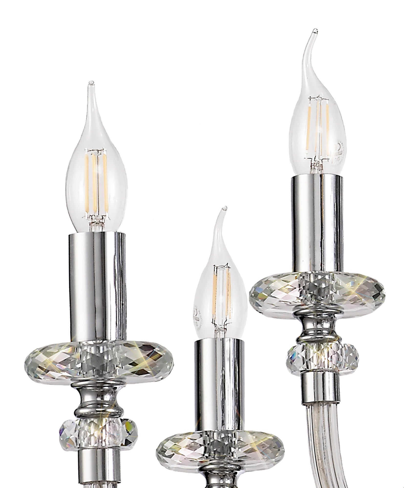 Luminosity Designs - Camelot 81cm Chandelier Pendant, 12 Light E14, Polished Chrome/Clear Glass/Crystal - Luminosity Designs Ltd