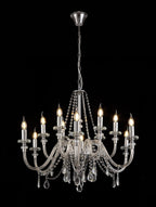 Luminosity Designs - Camelot 81cm Chandelier Pendant, 12 Light E14, Polished Chrome/Clear Glass/Crystal - Luminosity Designs Ltd