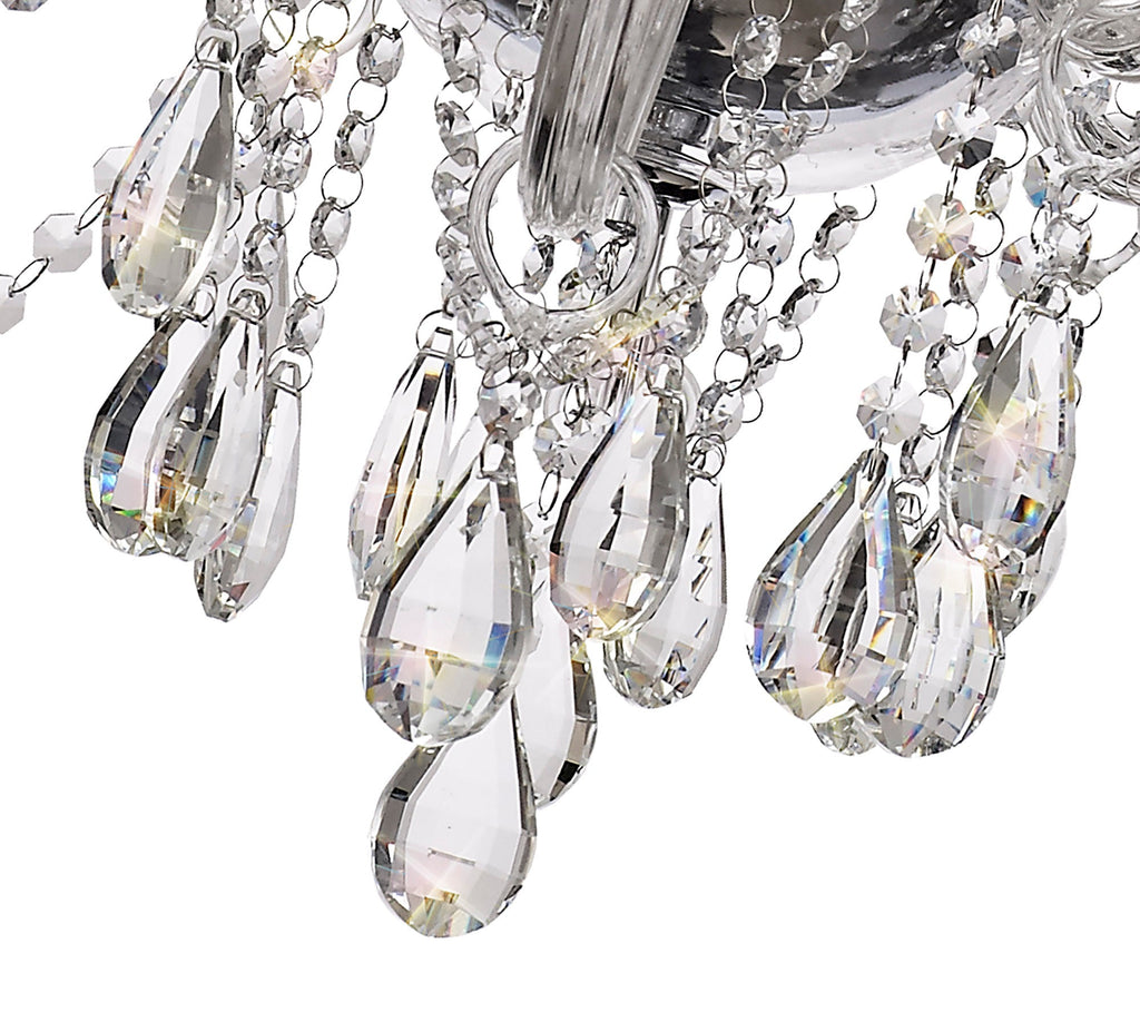 Luminosity Designs - Camelot 81cm Chandelier Pendant, 12 Light E14, Polished Chrome/Clear Glass/Crystal - Luminosity Designs Ltd