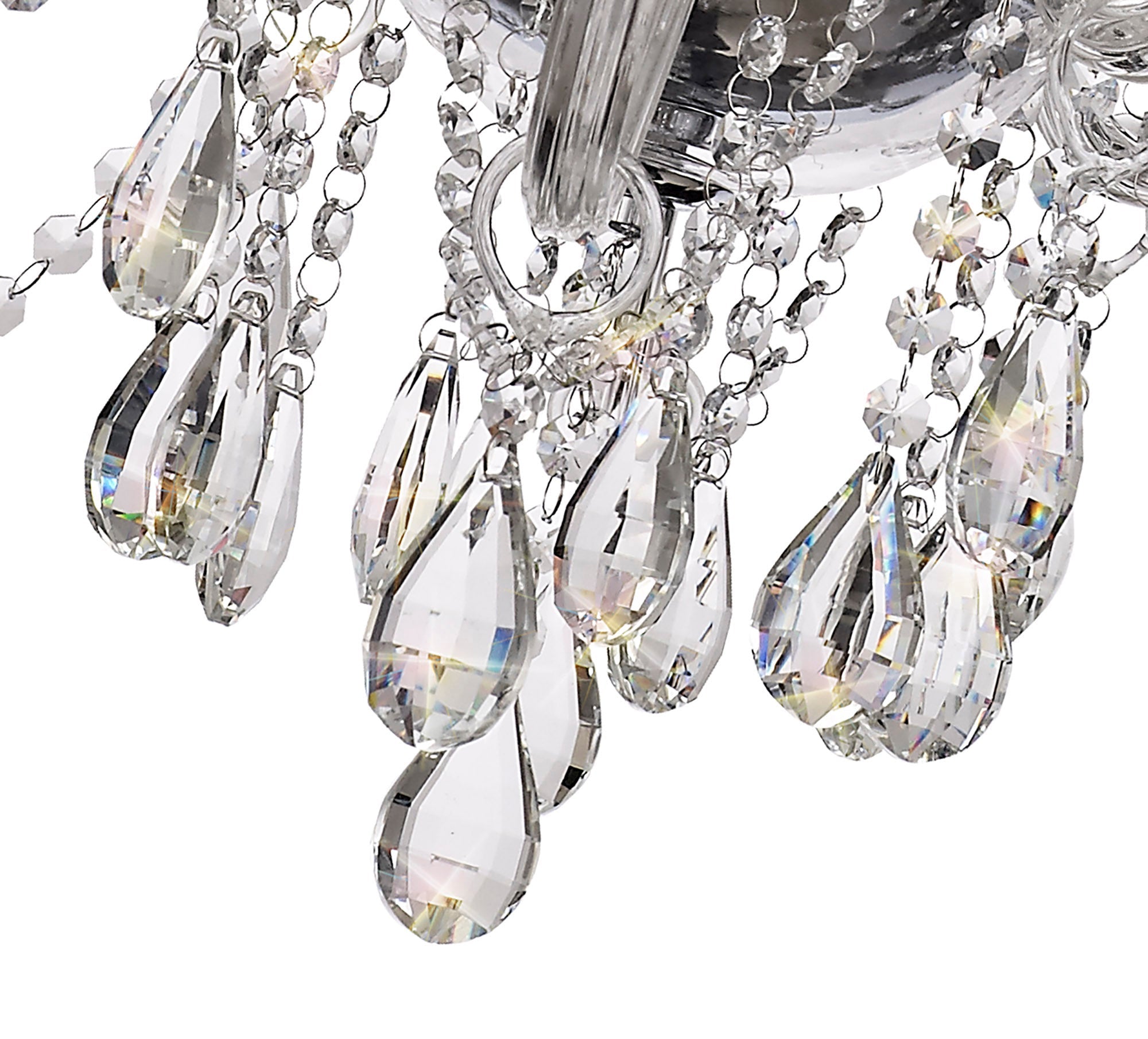 Luminosity Designs - Camelot 81cm Chandelier Pendant, 12 Light E14, Polished Chrome/Clear Glass/Crystal - Luminosity Designs Ltd