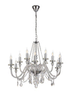 Luminosity Designs - Camelot 81cm Chandelier Pendant, 12 Light E14, Polished Chrome/Clear Glass/Crystal - Luminosity Designs Ltd