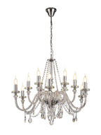 Luminosity Designs - Camelot 81cm Chandelier Pendant, 12 Light E14, Polished Chrome/Clear Glass/Crystal - Luminosity Designs Ltd