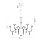 Luminosity Designs - Camelot 81cm Chandelier Pendant, 12 Light E14, Polished Chrome/Clear Glass/Crystal - Luminosity Designs Ltd