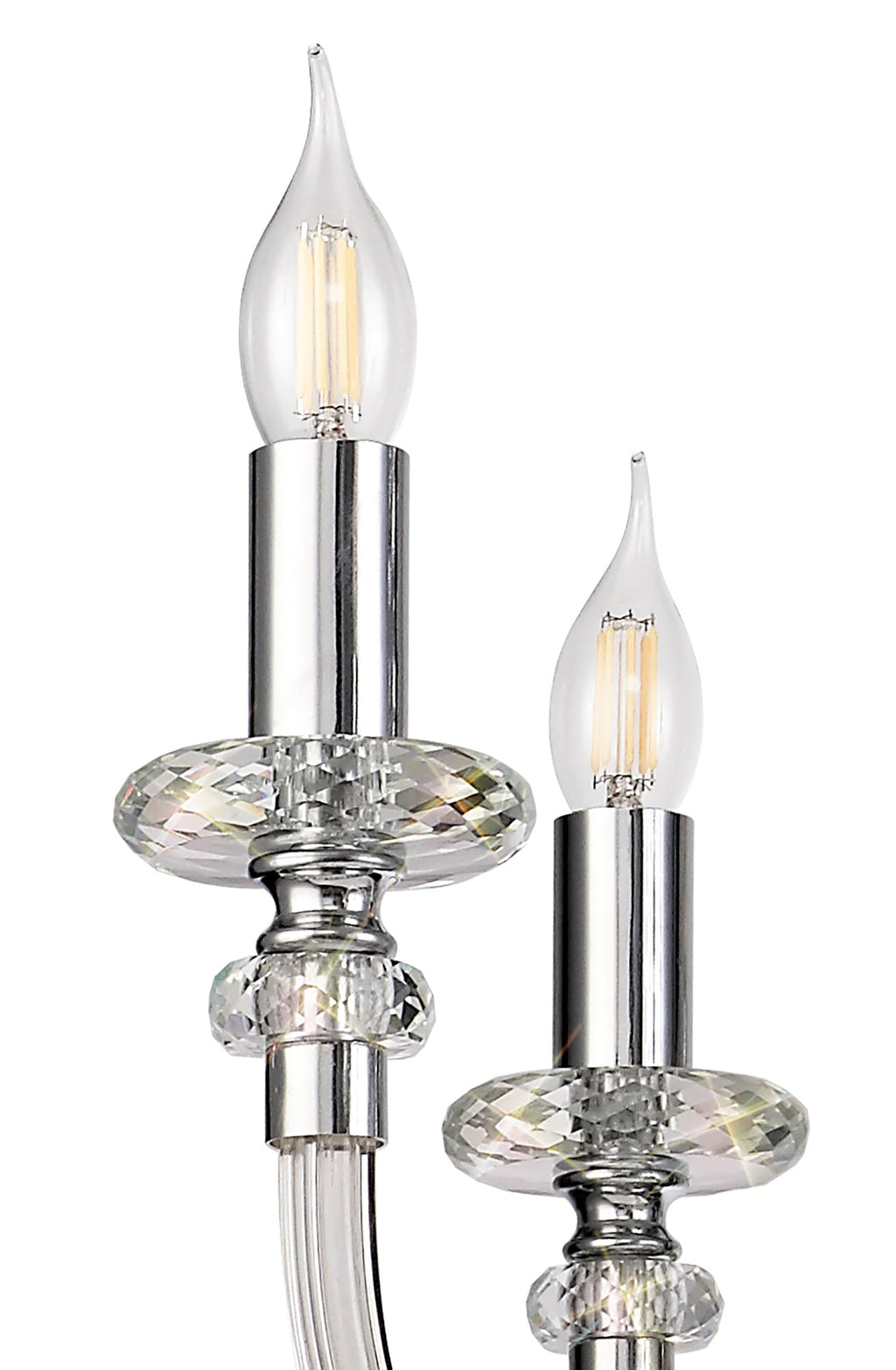Luminosity Designs - Camelot 81cm Chandelier Pendant, 8 Light E14, Polished Chrome/Clear Glass/Crystal - Luminosity Designs Ltd