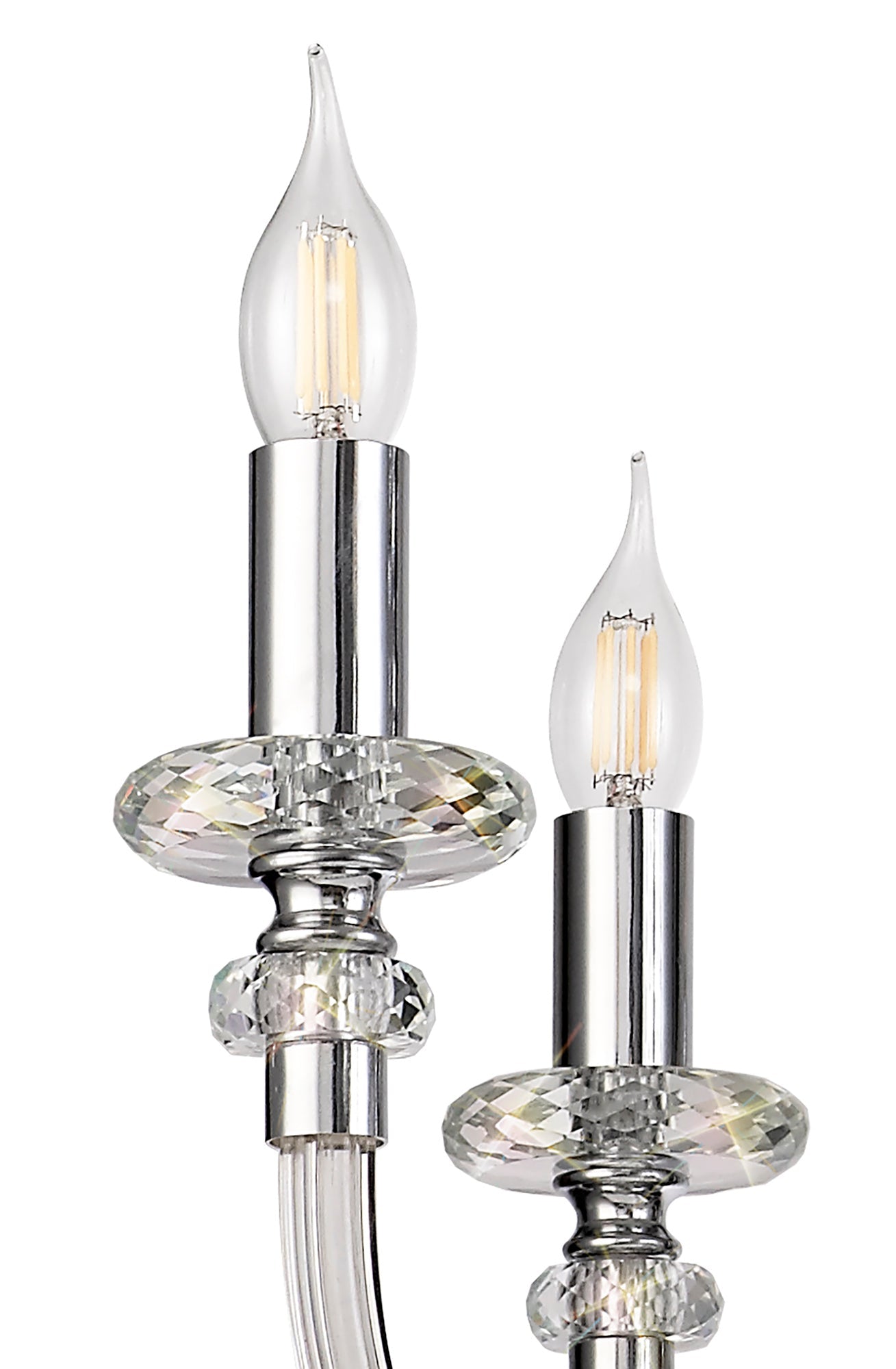 Luminosity Designs - Camelot 81cm Chandelier Pendant, 8 Light E14, Polished Chrome/Clear Glass/Crystal - Luminosity Designs Ltd