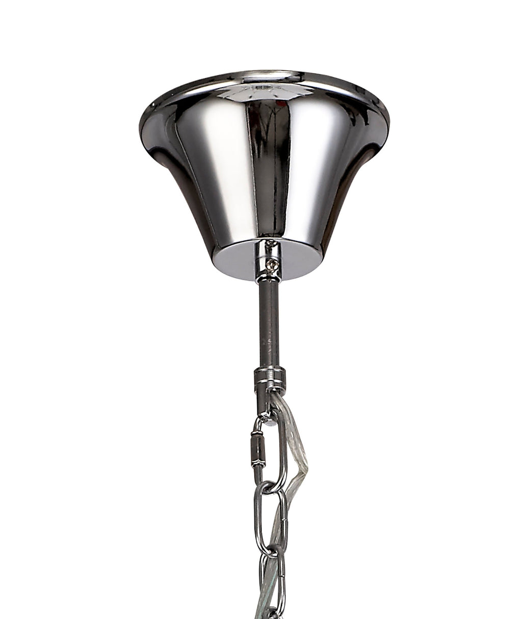 Luminosity Designs - Camelot 81cm Chandelier Pendant, 8 Light E14, Polished Chrome/Clear Glass/Crystal - Luminosity Designs Ltd