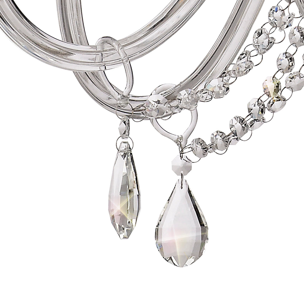 Luminosity Designs - Camelot 81cm Chandelier Pendant, 8 Light E14, Polished Chrome/Clear Glass/Crystal - Luminosity Designs Ltd