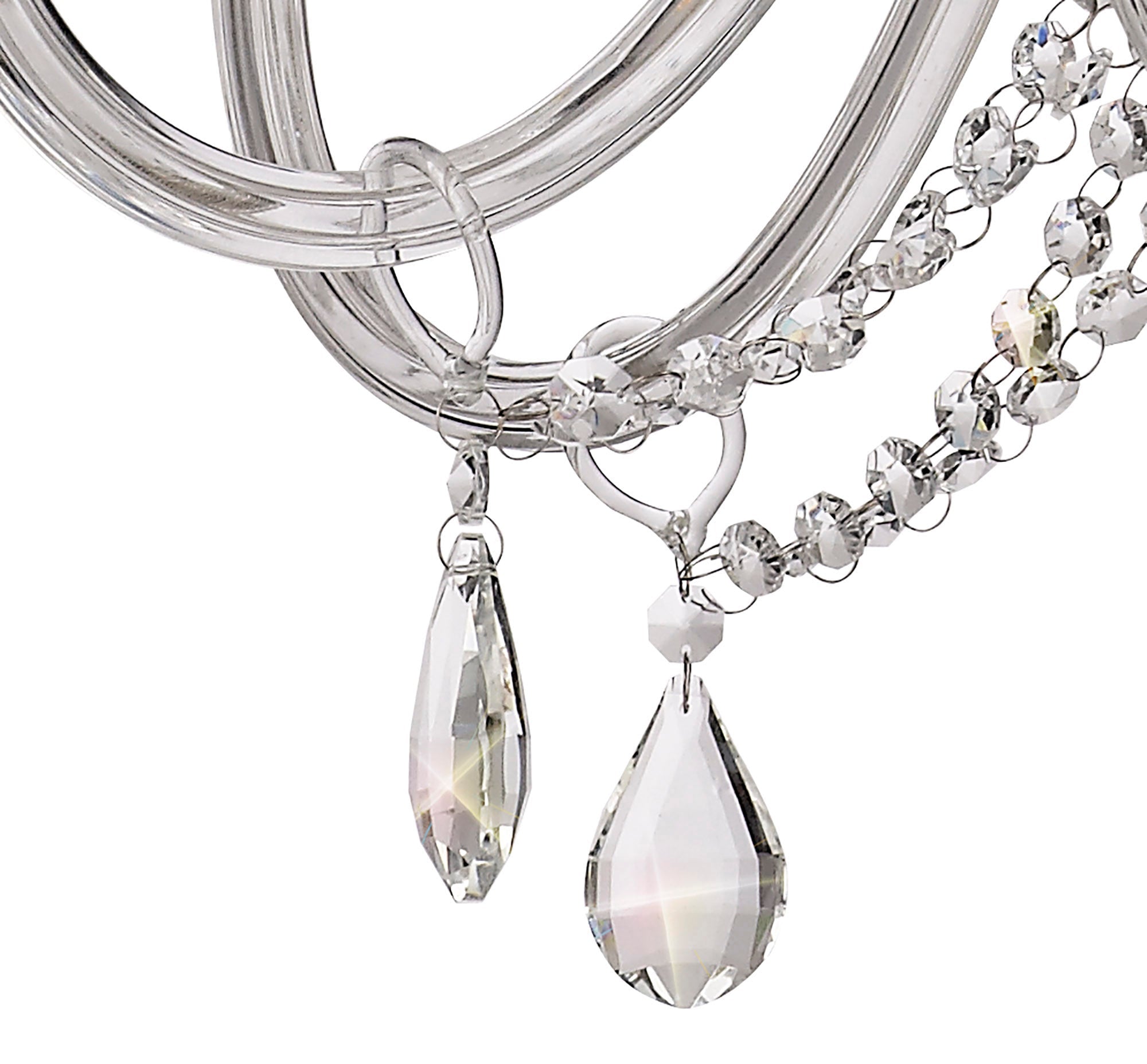Luminosity Designs - Camelot 81cm Chandelier Pendant, 8 Light E14, Polished Chrome/Clear Glass/Crystal - Luminosity Designs Ltd