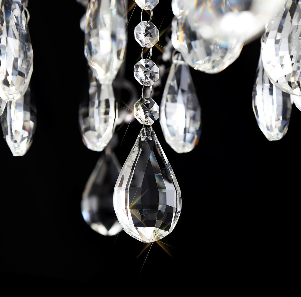 Luminosity Designs - Camelot 81cm Chandelier Pendant, 8 Light E14, Polished Chrome/Clear Glass/Crystal - Luminosity Designs Ltd