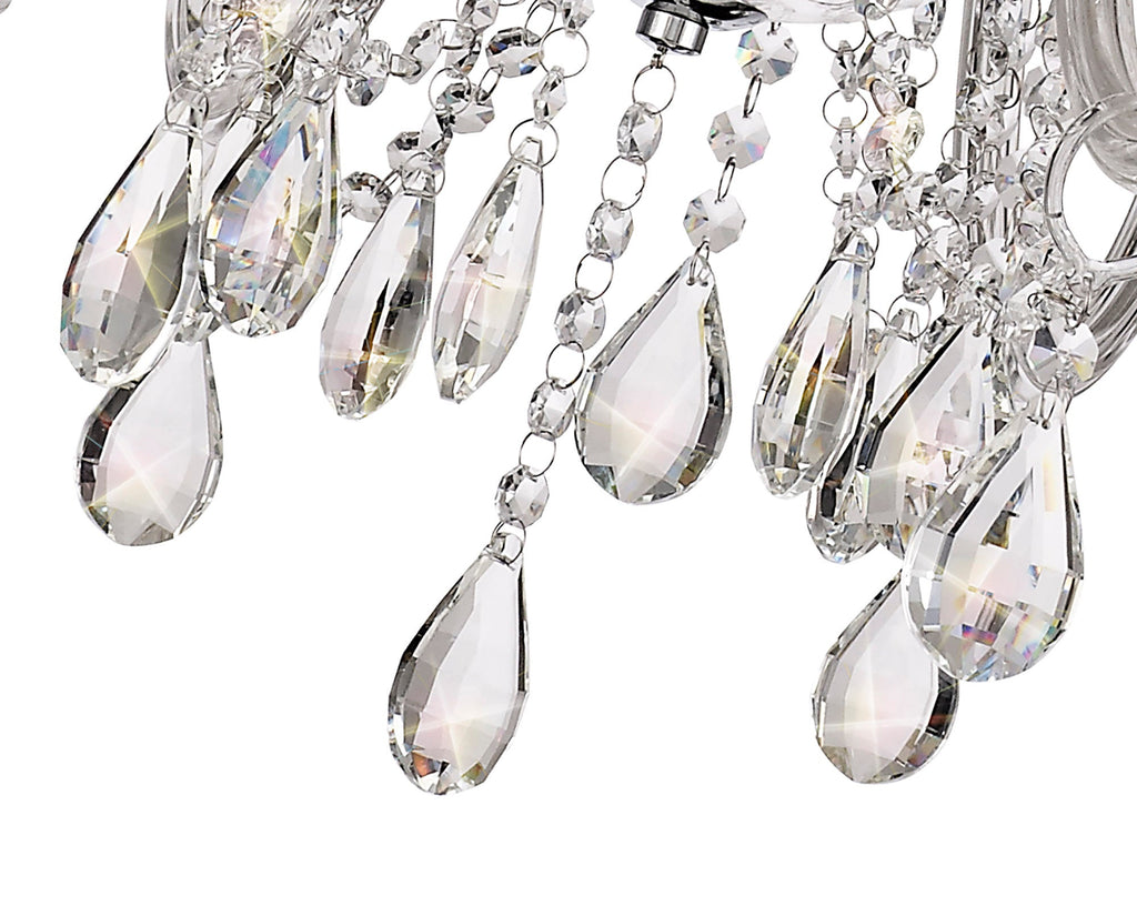 Luminosity Designs - Camelot 81cm Chandelier Pendant, 8 Light E14, Polished Chrome/Clear Glass/Crystal - Luminosity Designs Ltd