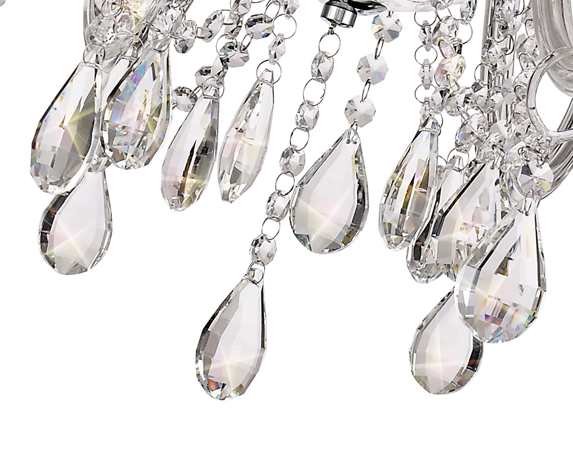 Luminosity Designs - Camelot 81cm Chandelier Pendant, 8 Light E14, Polished Chrome/Clear Glass/Crystal - Luminosity Designs Ltd