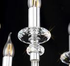 Luminosity Designs - Camelot 81cm Chandelier Pendant, 8 Light E14, Polished Chrome/Clear Glass/Crystal - Luminosity Designs Ltd
