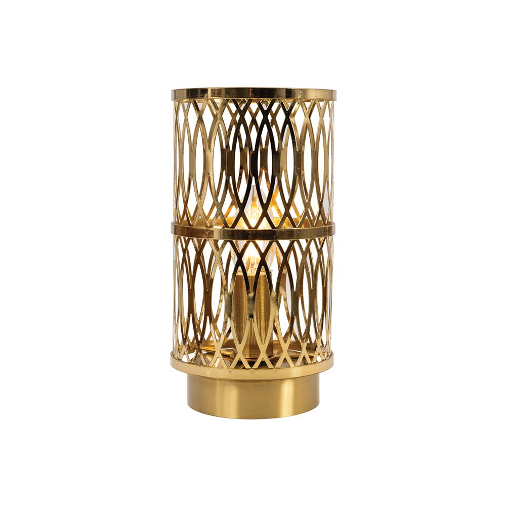 Oaks Lighting - Camena Switched Table Lamp With Metal Framework - Luminosity Designs Ltd